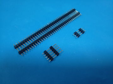 China 2.54mm-1np Pin Header Connector dubbele rij Faller H: 2.5 mm, zwarte kleur fabriek